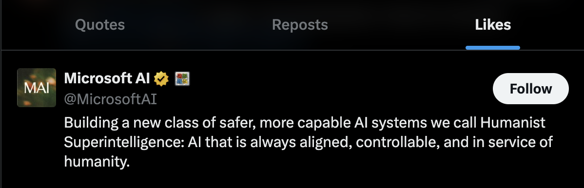 Microsoft AI liked our post